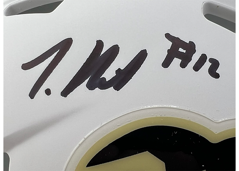 Travis Hunter Signed Colorado Buffaloes Speed Mini White Football Helmet (Beckett)