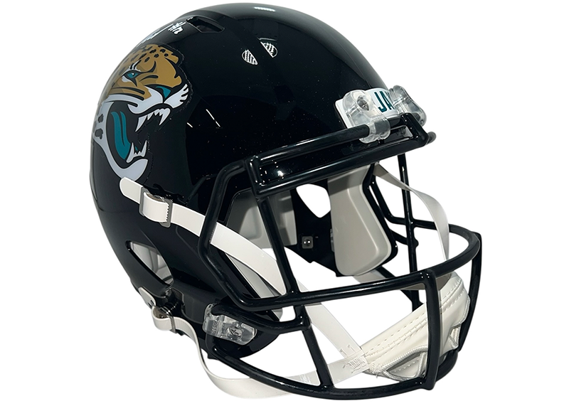 Travis Hunter Signed Jacksonville Jaguars Speed Full-Size Replica Football Helmet (Beckett)