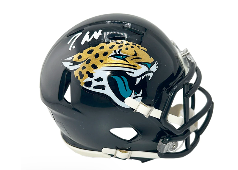 Travis Hunter Signed Jacksonville Jaguars Speed Mini Football Helmet (Beckett)