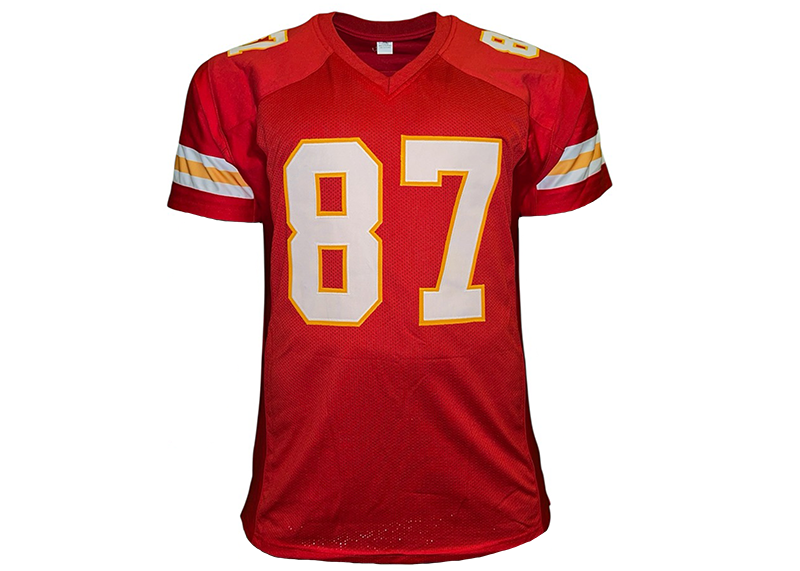 Travis Kelce Unsigned Kansas City Red Football Jersey