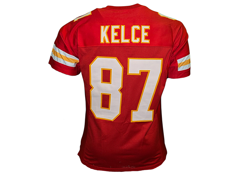 Travis Kelce Unsigned Kansas City Red Football Jersey