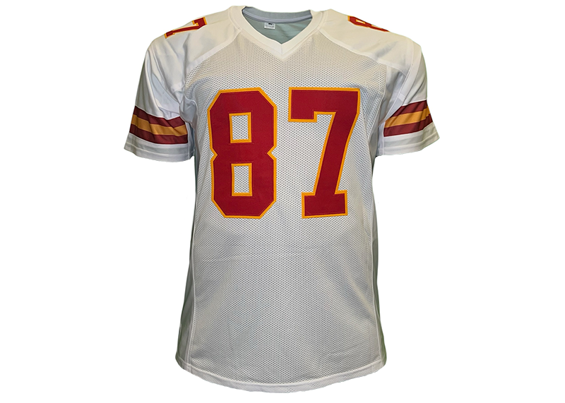 Travis Kelce Unsigned Kansas City Red Football Jersey