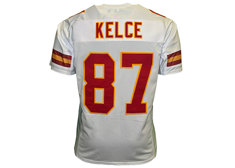 Travis Kelce Unsigned Kansas City Red Football Jersey