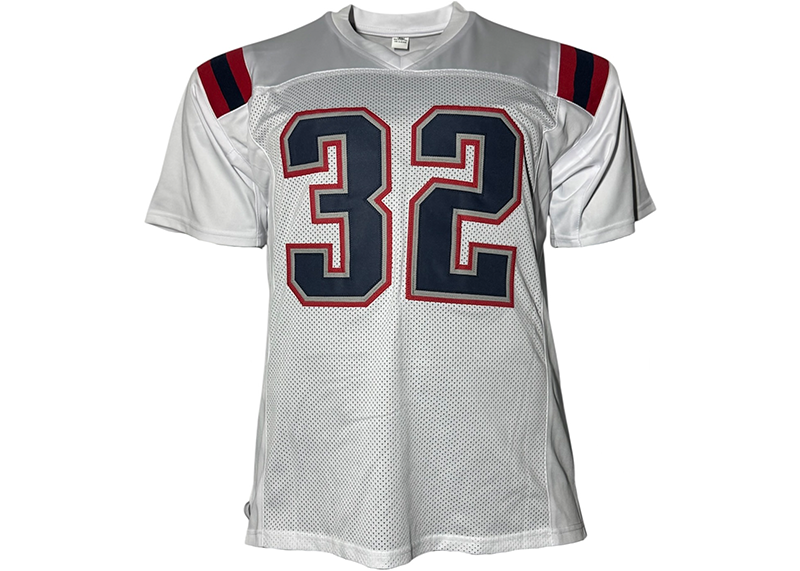 TreVeyon Henderson Signed New England White Football Jersey JSA