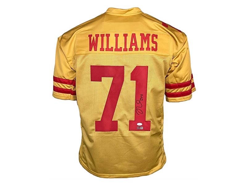 Trent Williams Autographed Custom Gold Football Jersey JSA