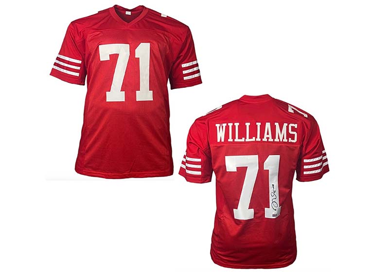 Trent Williams Autographed Custom Red Football Jersey JSA