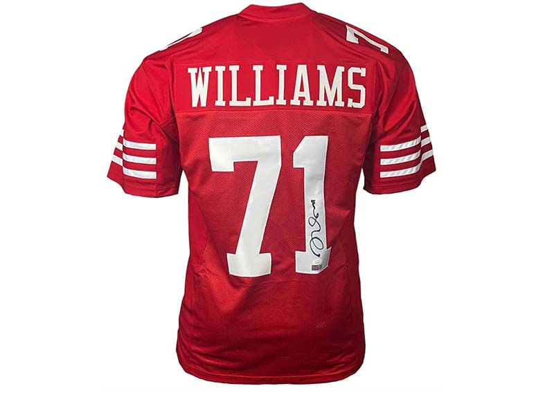 Trent Williams Autographed Custom Red Football Jersey JSA