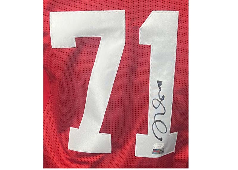 Trent Williams Autographed Custom Red Football Jersey JSA