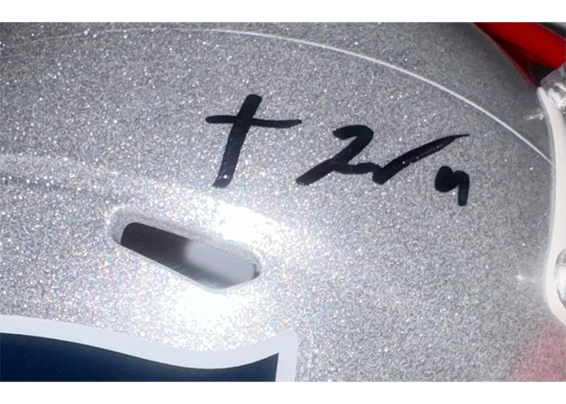 Treveyon Henderson Signed New England Patriots Speed Mini Helmet JSA