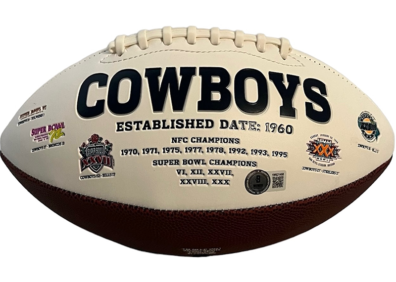 Trevon Diggs & Daron Bland Dual Signed Dallas Cowboys Logo Football Beckett