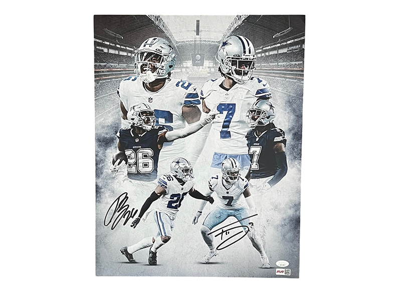 Trevon Diggs & Daron Bland Signed 16x20 Dallas Cowboys Photo JSA