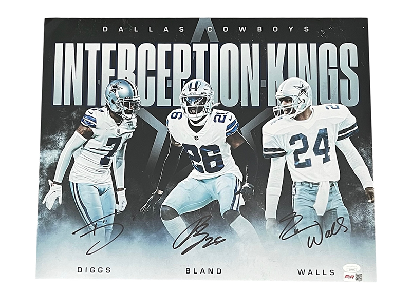 Trevon Diggs, Daron Bland & Everson Walls Signed 16x20 Dallas Cowboys Photo JSA