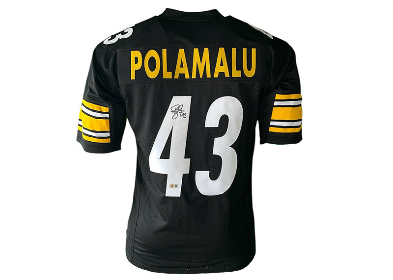 Troy Polamalu Signed Pittsburgh Black Football Jersey (Beckett)