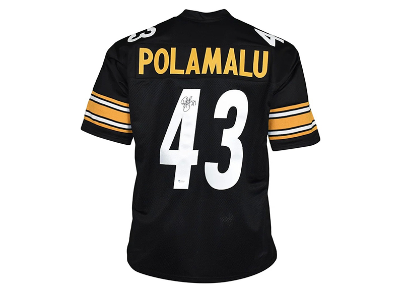 Troy Polamalu Signed Custom Black Football Jersey (Beckett)