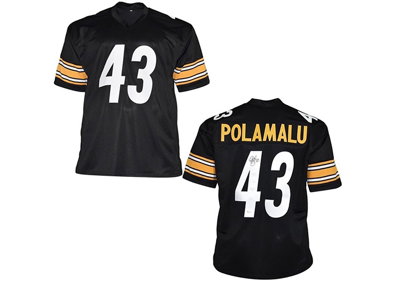 Troy Polamalu Signed Custom Black Football Jersey (Beckett)