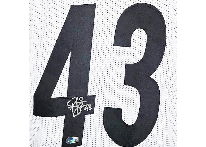 Troy Polamalu Signed Pittsburgh White Football Jersey (Beckett)