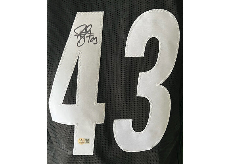 Troy Polamalu Signed Pittsburgh Black Football Jersey (Beckett)