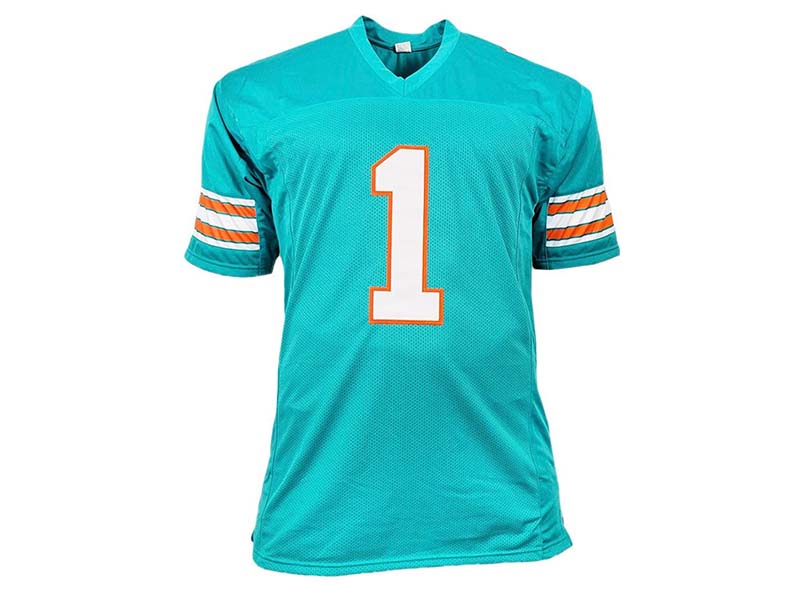Tua Tagovailoa Signed Miami Teal Football Jersey (JSA)