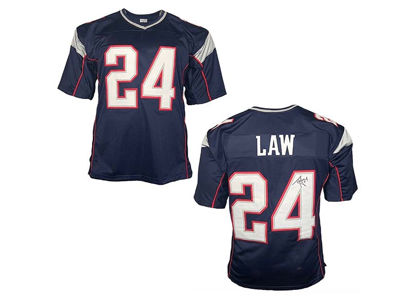 Ty Law Signed New England Navy Blue Football Jersey JSA