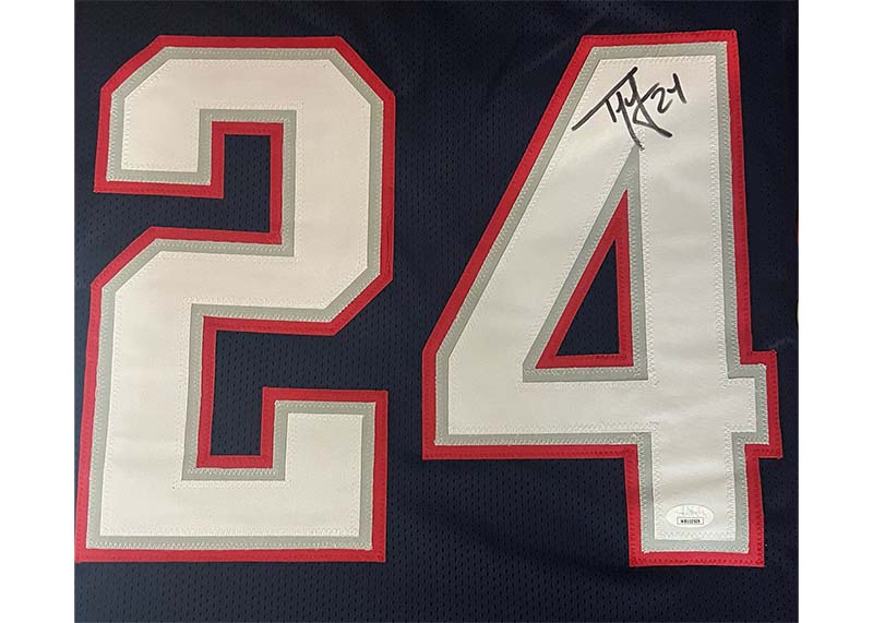 Ty Law Signed New England Navy Blue Football Jersey JSA