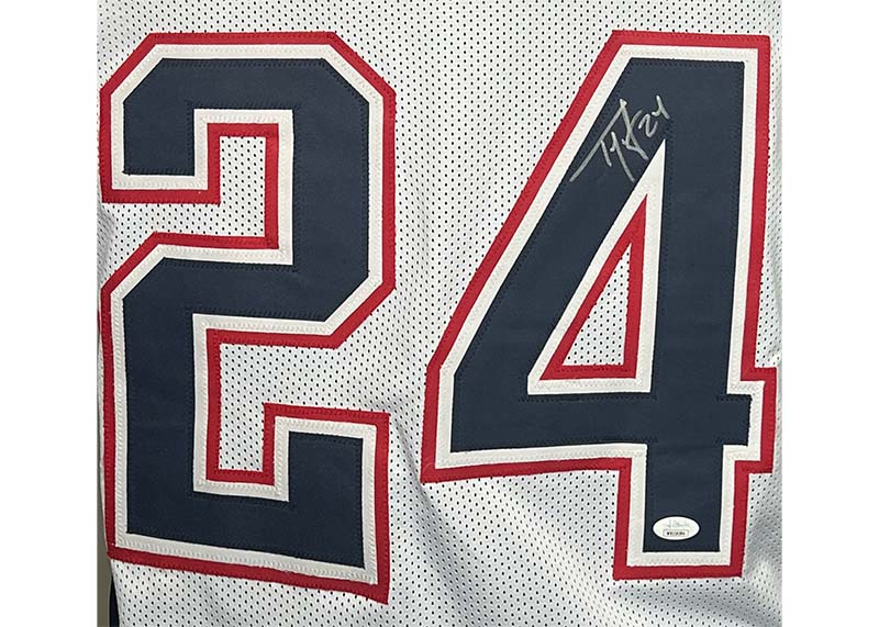 Ty Law Signed New England White Football Jersey JSA