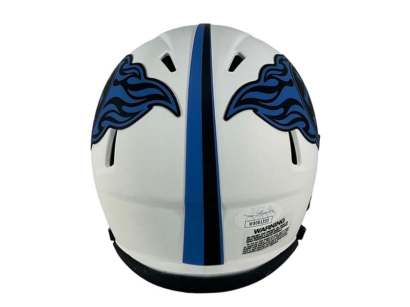 Tyjae Spears Signed Tennessee Titans Lunar Mini Football Helmet JSA