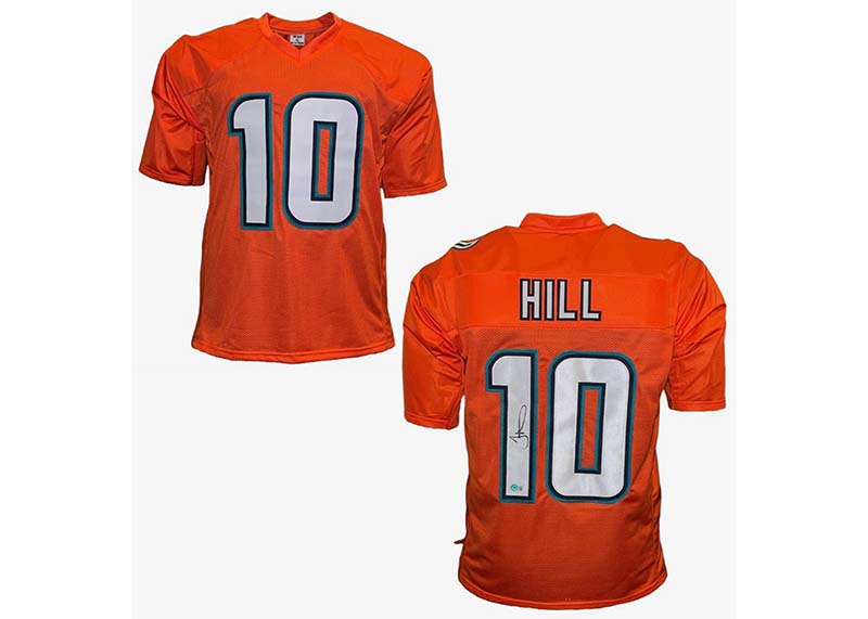 Tyreek Hill Autographed Custom Orange Football Jersey Beckett