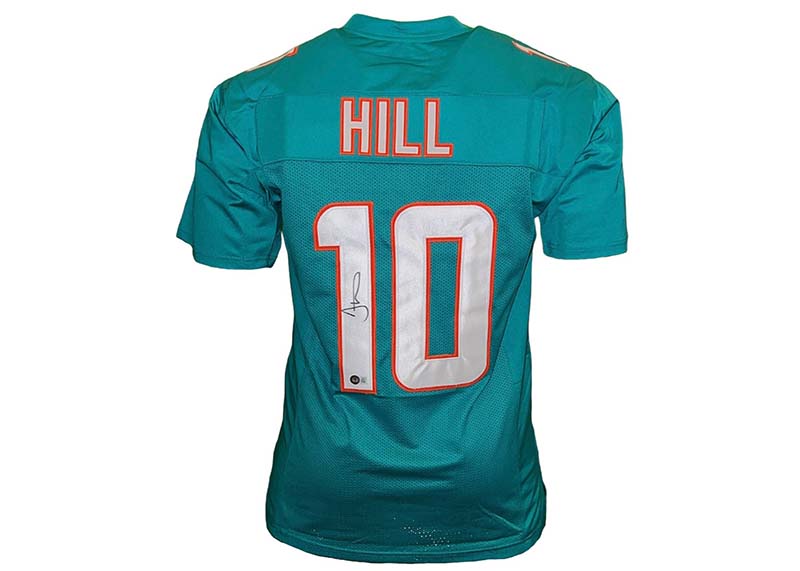 Tyreek Hill Autographed Custom Teal Football Jersey Beckett