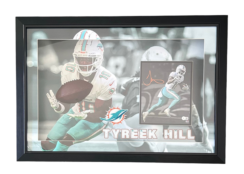 Tyreek Hill Signed Miami Dolphins breakthrough 33x23x5 Led Framed Photo Beckett