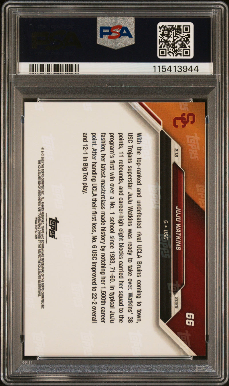 Graded 2024 Topps Bowman U Now JuJu Watkins #66 Rookie RC Basketball Card PSA 10 Gem Mint