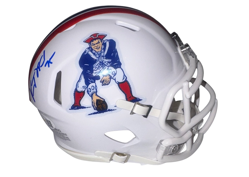 Vince Wilfork Signed New England Patriots 1990-92 ThrowBack Mini Helmet JSA