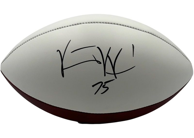 Vince Wilfork Signed New England Patriots Logo Football JSA