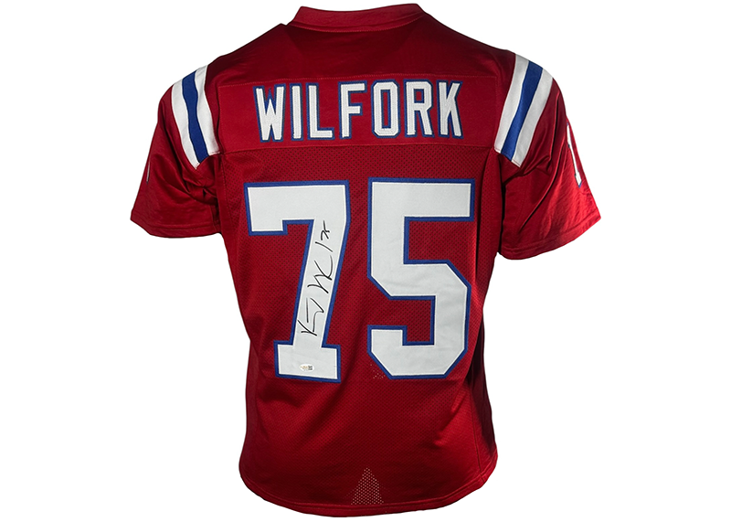 Vince Wilfork Signed New England Red Football Jersey JSA