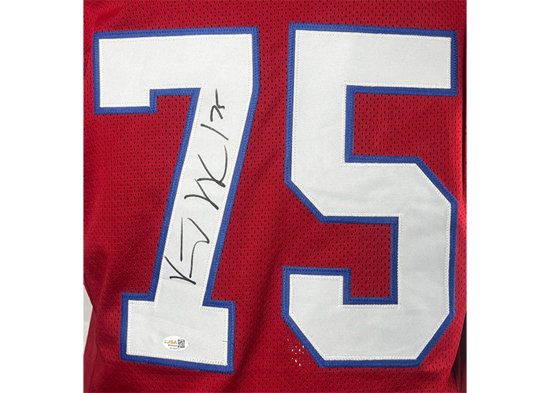 Vince Wilfork Signed New England Red Football Jersey JSA