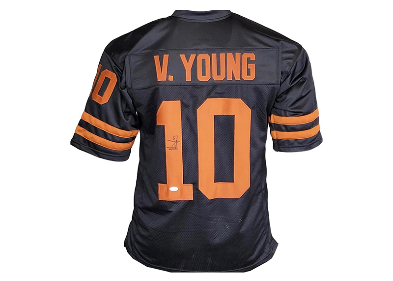 Vince Young Autographed Texas College Black Football Jersey (JSA)