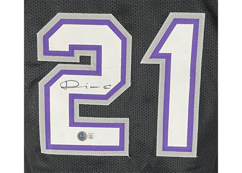 Vlade Divac Signed Sacramento Black Basketball Jersey Beckett
