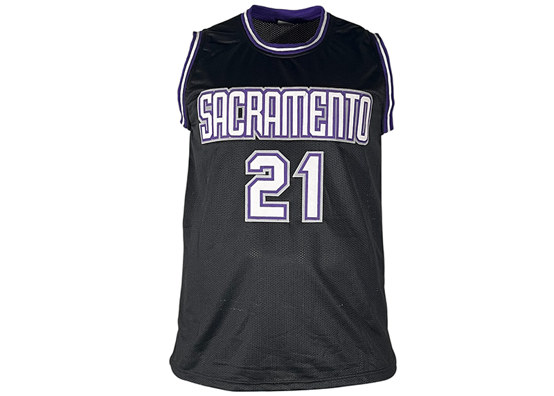 Vlade Divac Signed Sacramento Black Basketball Jersey Beckett