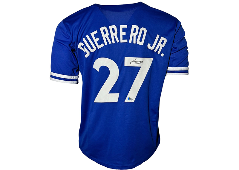 Vladimir Guerrero Jr Signed Blue Baseball Jersey Beckett