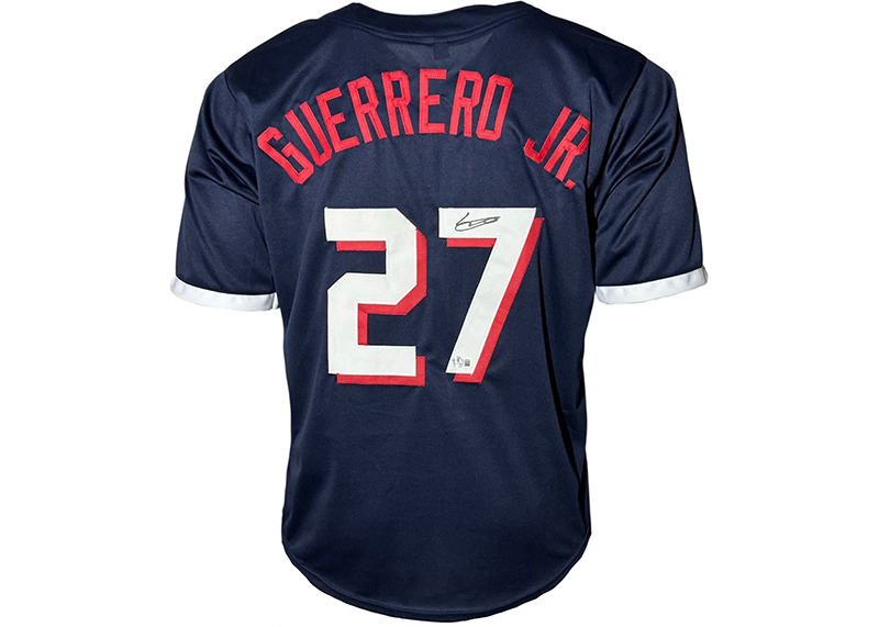 Vladimir Guerrero Jr Signed Blue Baseball Jersey Beckett