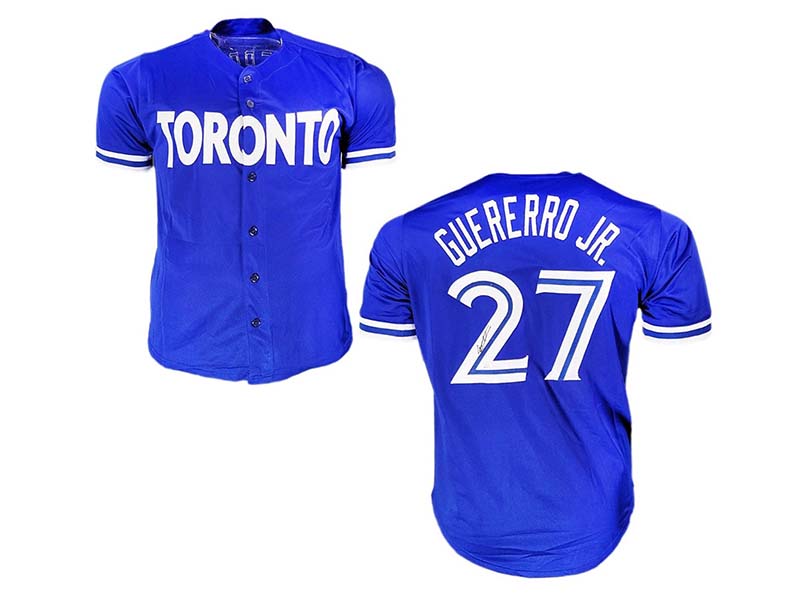 Vladimir Guerrero Jr Signed Toronto Blue Custom Baseball Jersey (JSA)