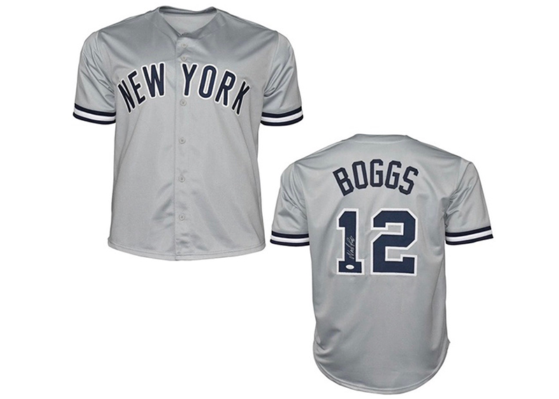 Wade Boggs Signed New York Custom Grey Baseball Jersey JSA