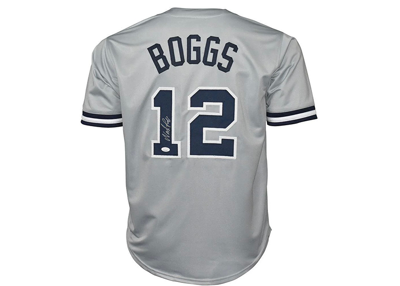 Wade Boggs Signed New York Custom Grey Baseball Jersey JSA