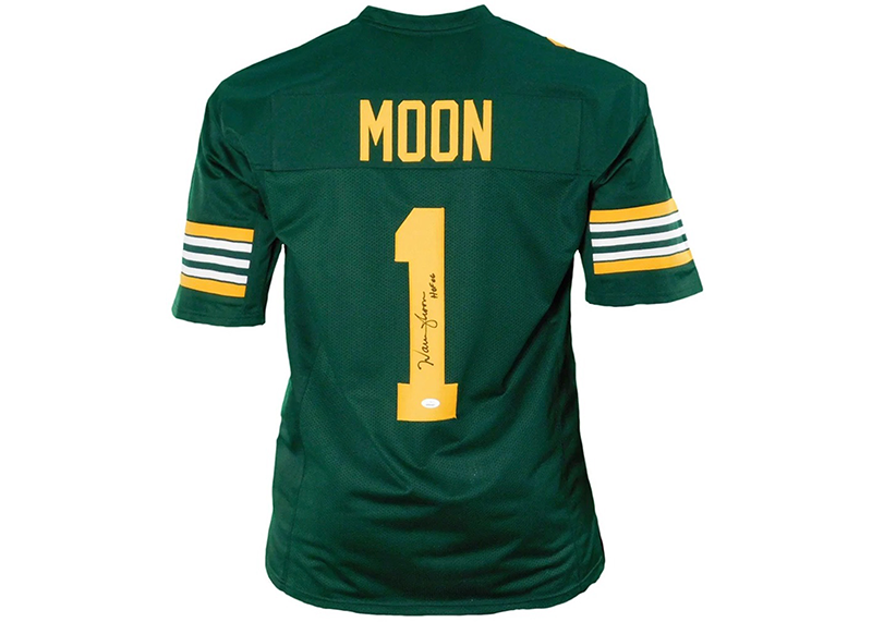 Warren Moon Signed CHOF 06 Insc Green Football Jersey JSA