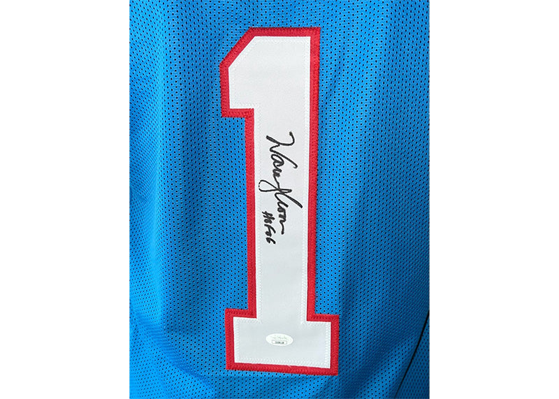 Warren Moon Signed Houston Football Jersey Light Blue HOF '06 (JSA)
