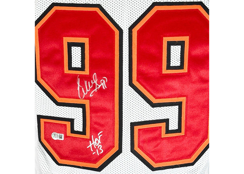Warren Sapp Signed Tampa Bay HOF 13 Inscription White Football Jersey Beckett