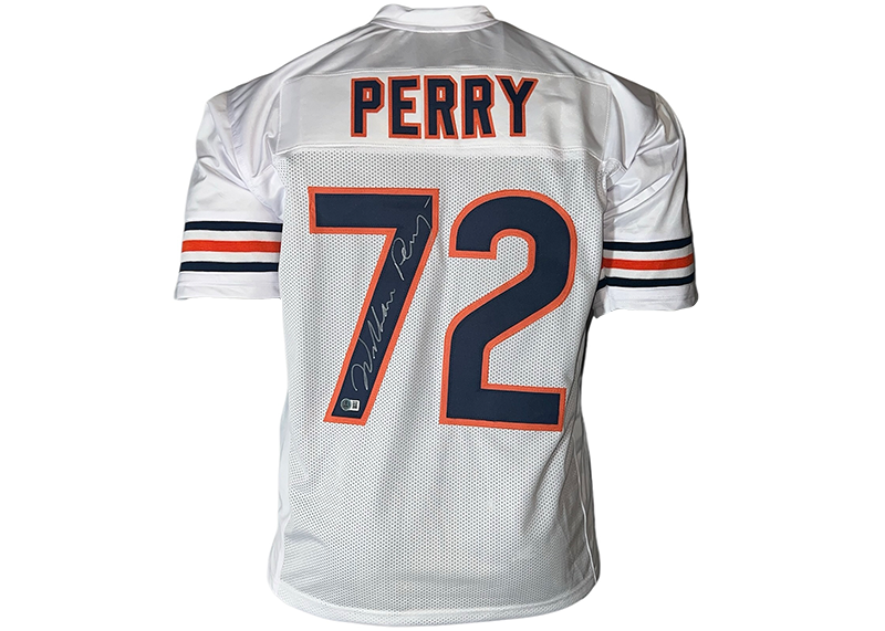 William Perry Signed Chicago White Football Jersey Beckett
