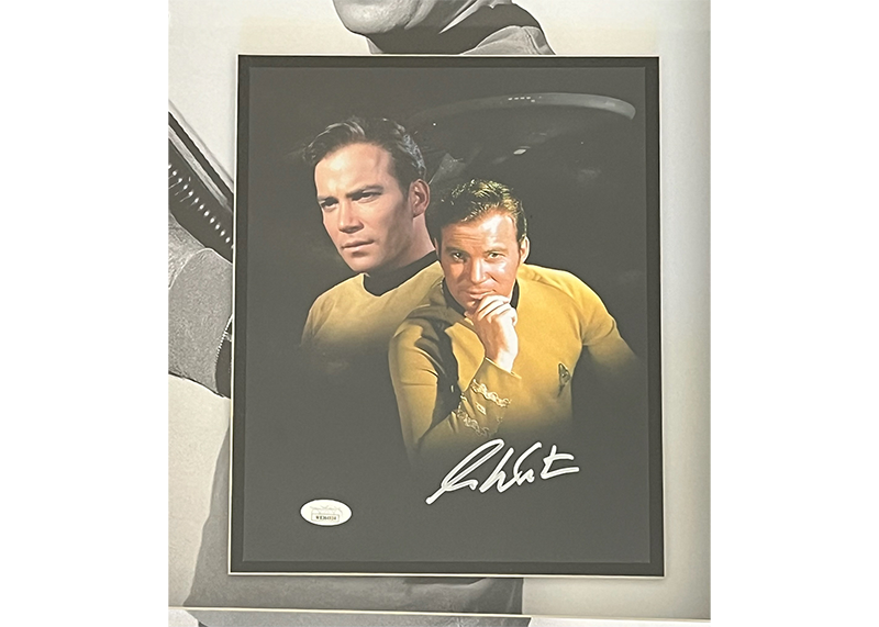 William Shatner Star Trek Signed 23x23 3D With LED Lights Framed Jersey JSA