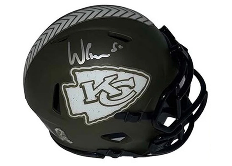Willie Gay JR Autographed Kansas City Chiefs Salute To Service Mini Football Helmet JSA