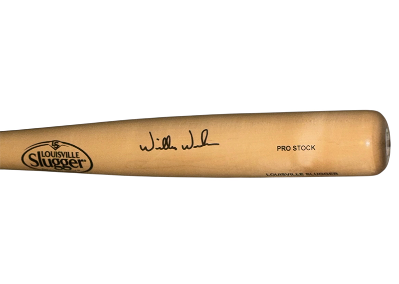 Willie Wilson Signed Louisville Slugger Blond Baseball Bat JSA