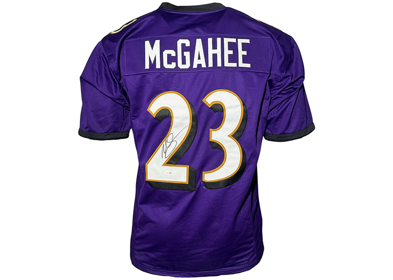 Willis McGahee Signed Baltimore Purple Football Jersey JSA